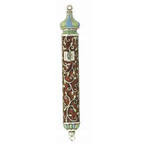 Fancy Swirl Mezuzah - Brown