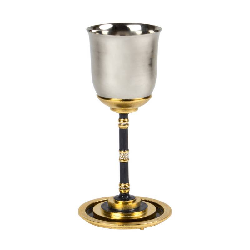 Quest Collection Charcoal and Gold Kiddush Cup