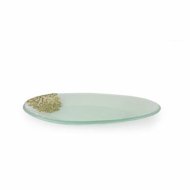 Coral Oval Glass Platter