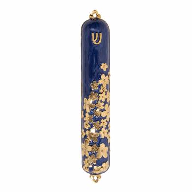 Flower Bouquet Mezuzah - Blue