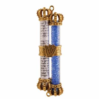 Wedding Glass Mezuzah - Gold