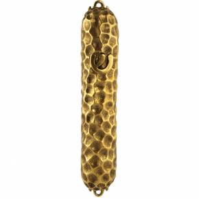 Pebbled Mezuzah - Gold