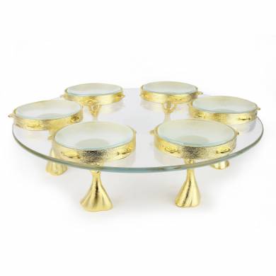 Joyous Seder Plate - Gold