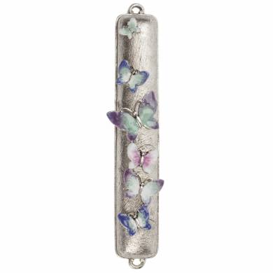 Butterfly Mezuzah - Multicolored Butterfly Mezuzah - Multicolored
