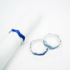 Ocean Blue Napkin Rings Set hover