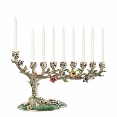 Bonsai Tree Menorah - Silver 1