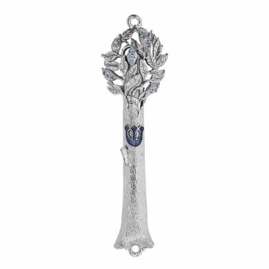 Crystal Tree Mezuzah - Silver Crystal Tree Mezuzah - Silver