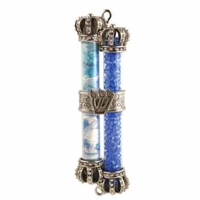 Wedding Glass Mezuzah - Silver