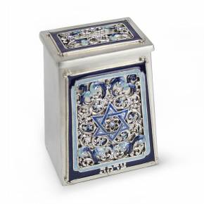 Star of David Tzedakah Box - Blue hover