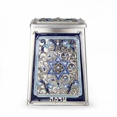 Star of David Tzedakah Box - Blue