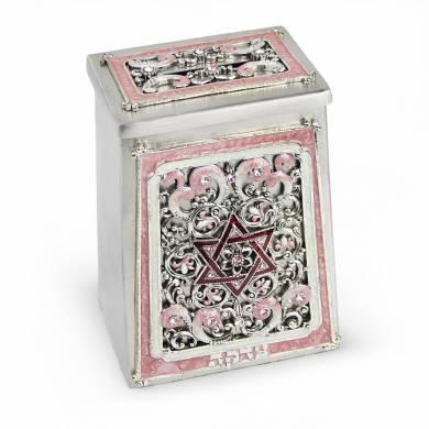 Star of David Tzedakah Box - Pink 1